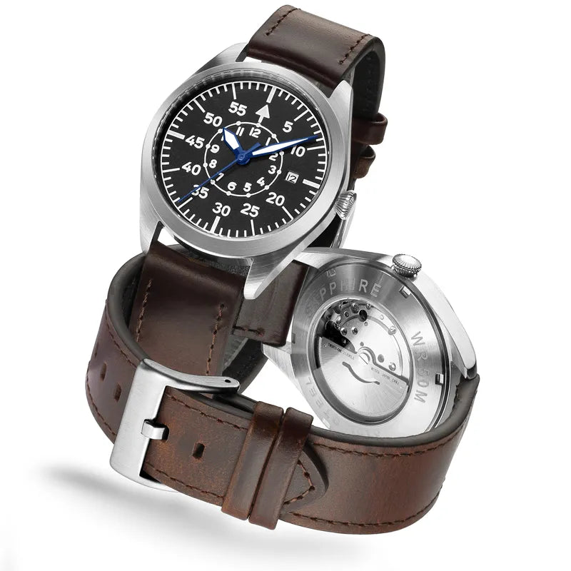 **FREE SHIPPING!** •Flieger Pilot Watch •Aviator •Automatic Movement Watch •Perfect everyday watch for the adventurous person! •Now you can finally have an Automatic Mechanical Movement Watch to wear everyday •Don't risk damaging your Rolex or Omega!