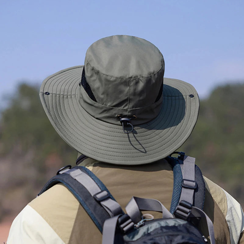 ** FREE SHIPPING** Summer UPF50+ Sun Hats For Women Men Breathable Mesh Boonie Hat Foldable UV Protection Hiking Fishing Hat Male Bucket Hats