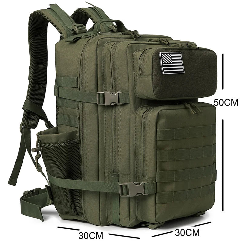 45L Molle Tactical Backpack Bag Hunting MOLLE Backpack GYM For Men EDC Outdoor Hiking Survival Rucksack Witch Bottle Holder