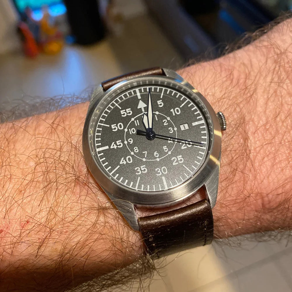 **FREE SHIPPING!**  •Flieger Pilot Watch •Aviator •Automatic Movement Watch  •Perfect everyday watch for the adventurous person!  •Now you can finally have an Automatic Mechanical Movement Watch to wear everyday •Don't risk damaging your Rolex or Omega!