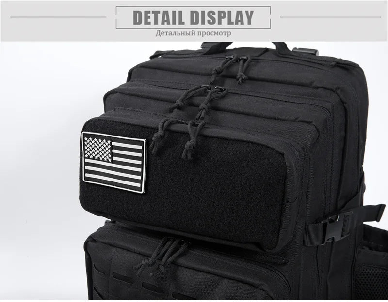 45L Molle Tactical Backpack Bag Hunting MOLLE Backpack GYM For Men EDC Outdoor Hiking Survival Rucksack Witch Bottle Holder