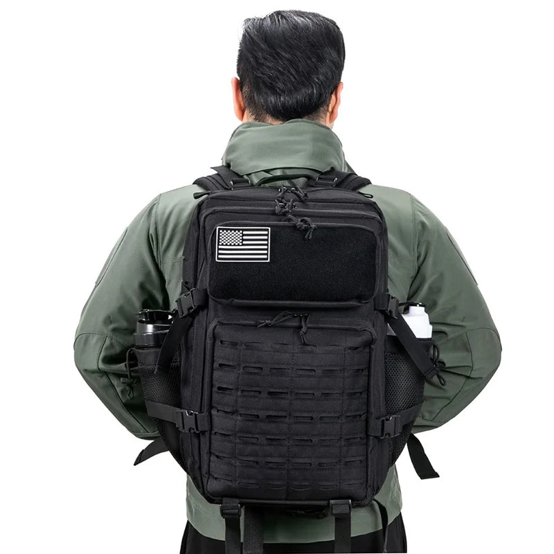 45L Molle Tactical Backpack Bag Hunting MOLLE Backpack GYM For Men EDC Outdoor Hiking Survival Rucksack Witch Bottle Holder