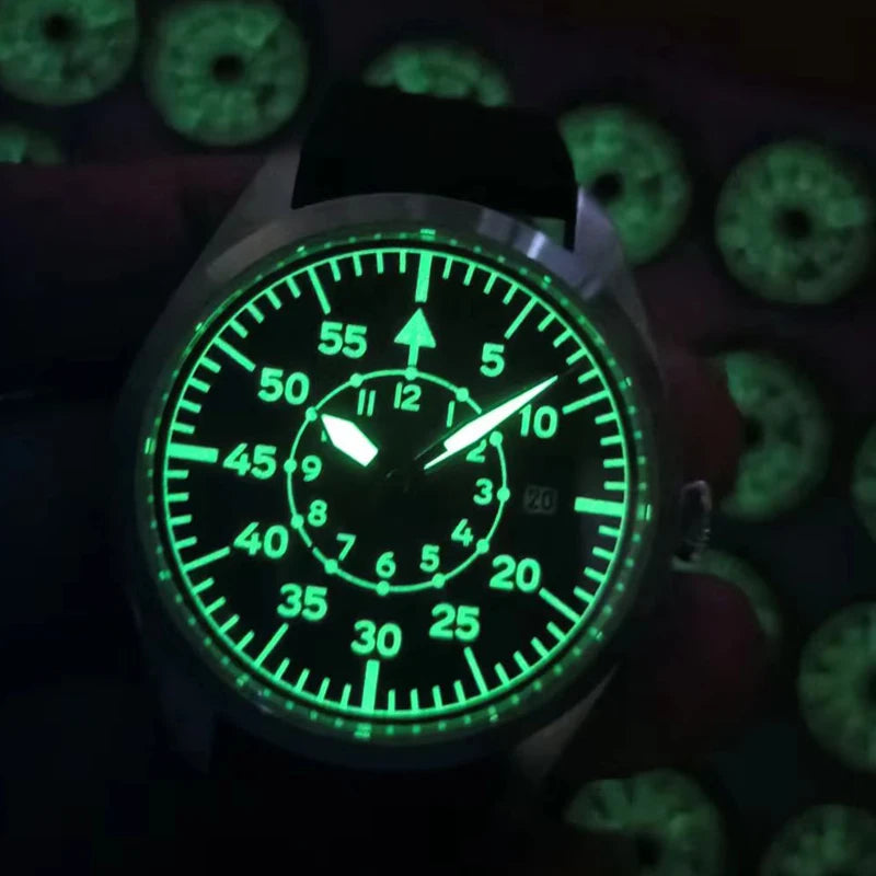 **FREE SHIPPING!**  •Flieger Pilot Watch •Aviator •Automatic Movement Watch  •Perfect everyday watch for the adventurous person!  •Now you can finally have an Automatic Mechanical Movement Watch to wear everyday •Don't risk damaging your Rolex or Omega!